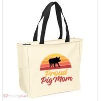 Proud Pig Mom Pig Owner Pig Farmer Pig Mother Gift Tote Bag thumb 2