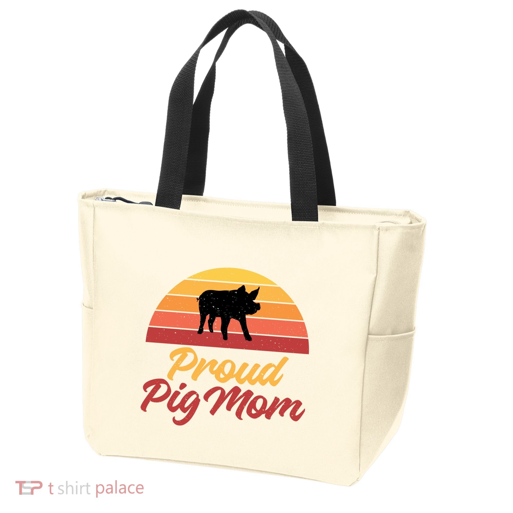 Proud Pig Mom Pig Owner Pig Farmer Pig Mother Gift Tote Bag