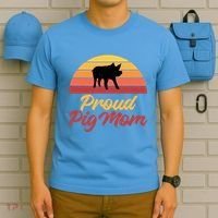 Proud Pig Mom Pig Owner Pig Farmer Pig Mother Gift T-Shirt thumb 5