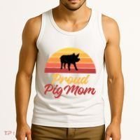 Proud Pig Mom Pig Owner Pig Farmer Pig Mother Gift Tank Top thumb 3