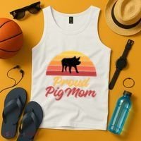 Proud Pig Mom Pig Owner Pig Farmer Pig Mother Gift Tank Top thumb 4