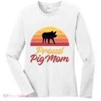Proud Pig Mom Pig Owner Pig Farmer Pig Mother Gift Women's Long Sleeve Shirt thumb 0