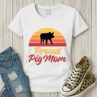 Proud Pig Mom Pig Owner Pig Farmer Pig Mother Gift Women's T-Shirt thumb 3