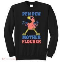 Pew Pew Mother Flocker Funny Cool Flamingo Sweatshirt thumb 0
