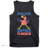 Pew Pew Mother Flocker Funny Cool Flamingo Tank Top thumb 0