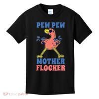 Pew Pew Mother Flocker Funny Cool Flamingo Kids T-Shirt thumb 0
