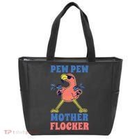Pew Pew Mother Flocker Funny Cool Flamingo Tote Bag thumb 0
