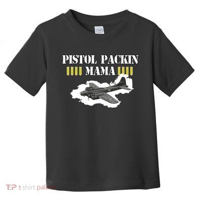 Pistol Packin Mama Aircraft Vintage Toddler T-Shirt