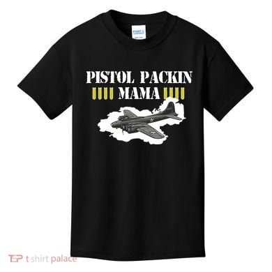 Pistol Packin Mama Aircraft Vintage Kids T-Shirt