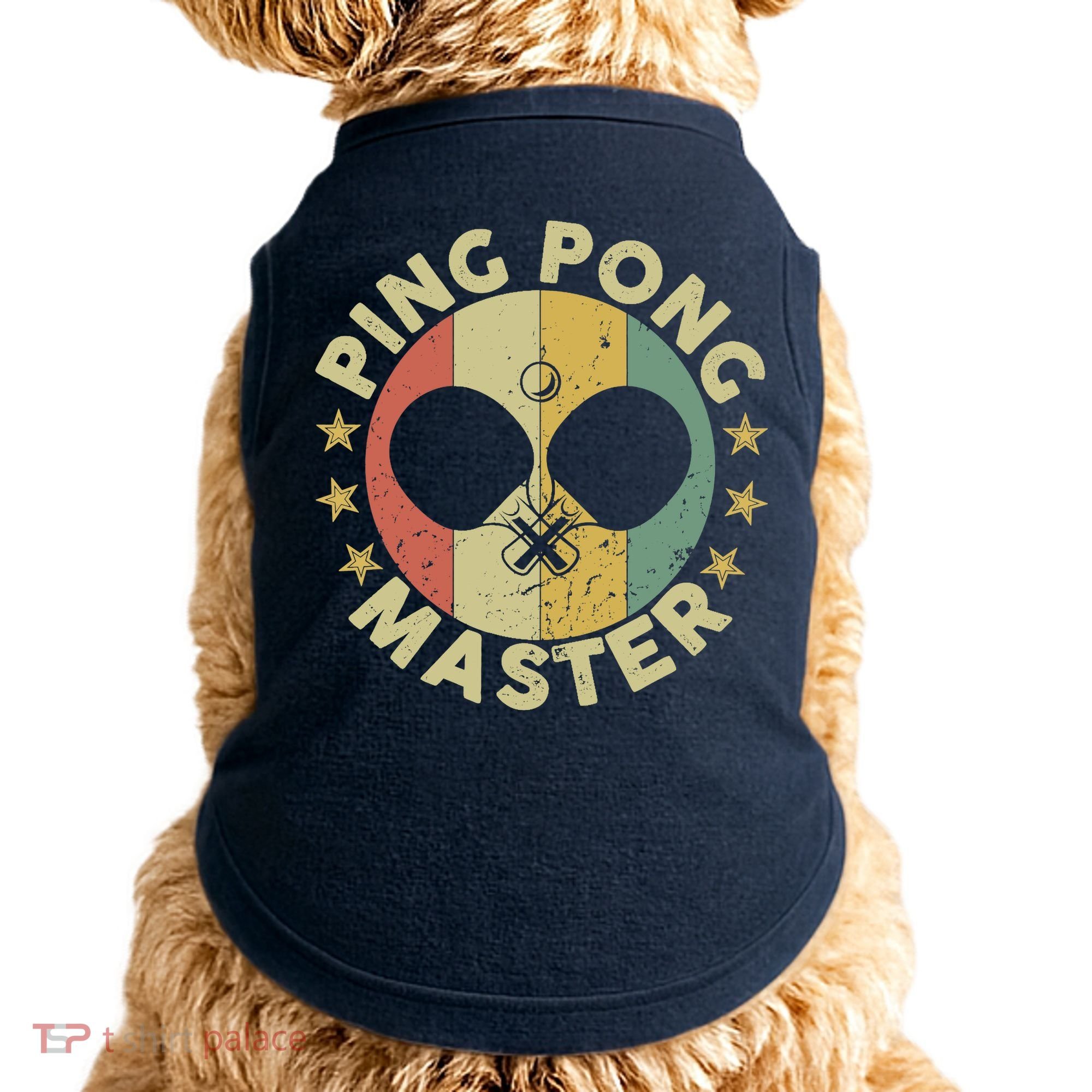 Ping Pong Master Champion Table Tennis Coach Paddle Player Doggie Tank