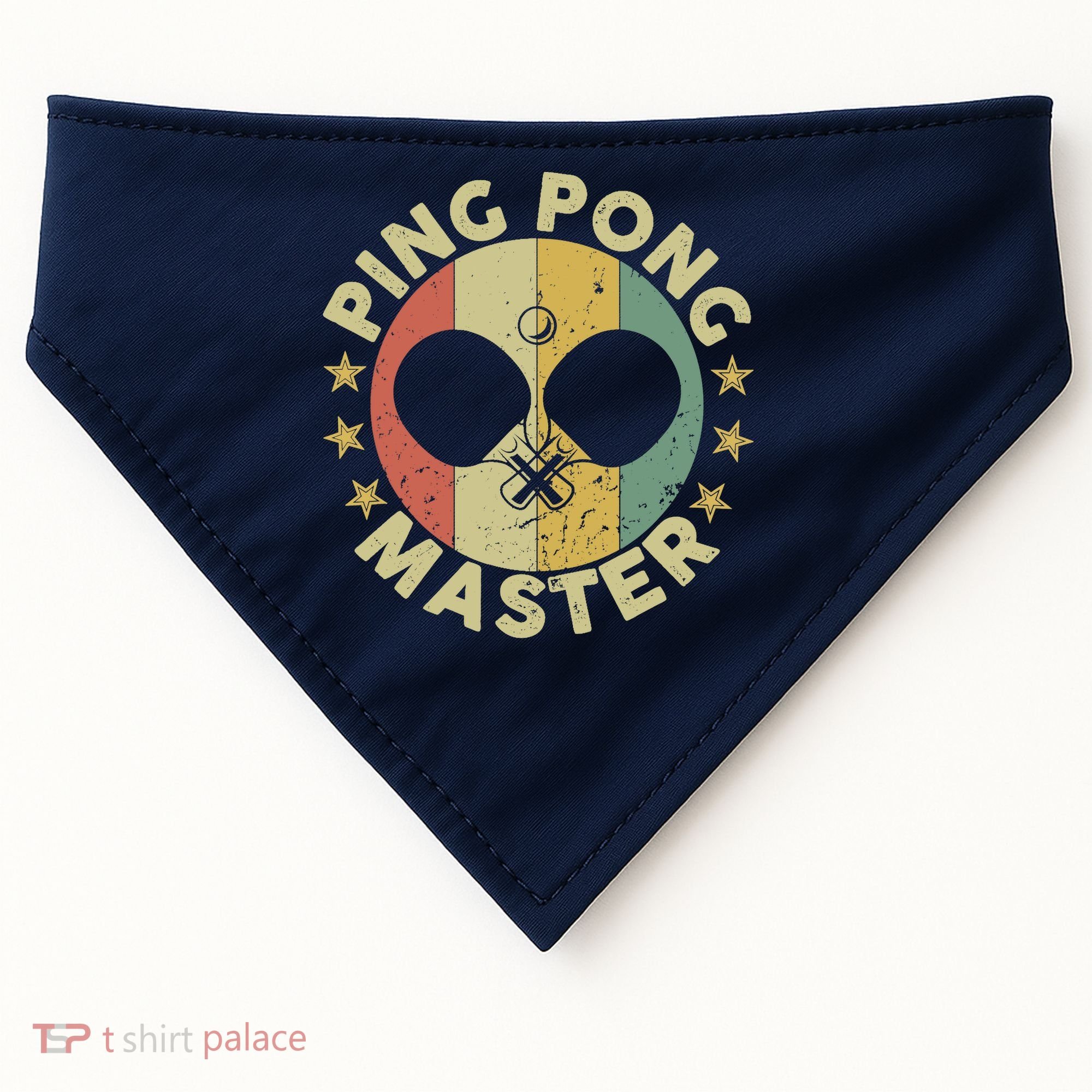 Ping Pong Master Champion Table Tennis Coach Paddle Player USA-Made Doggie Bandana
