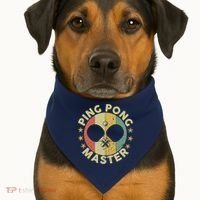 Ping Pong Master Champion Table Tennis Coach Paddle Player USA-Made Doggie Bandana thumb 1