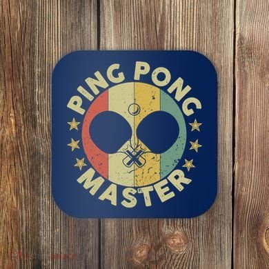 Ping Pong Master Champion Table Tennis Coach Paddle Player Coaster