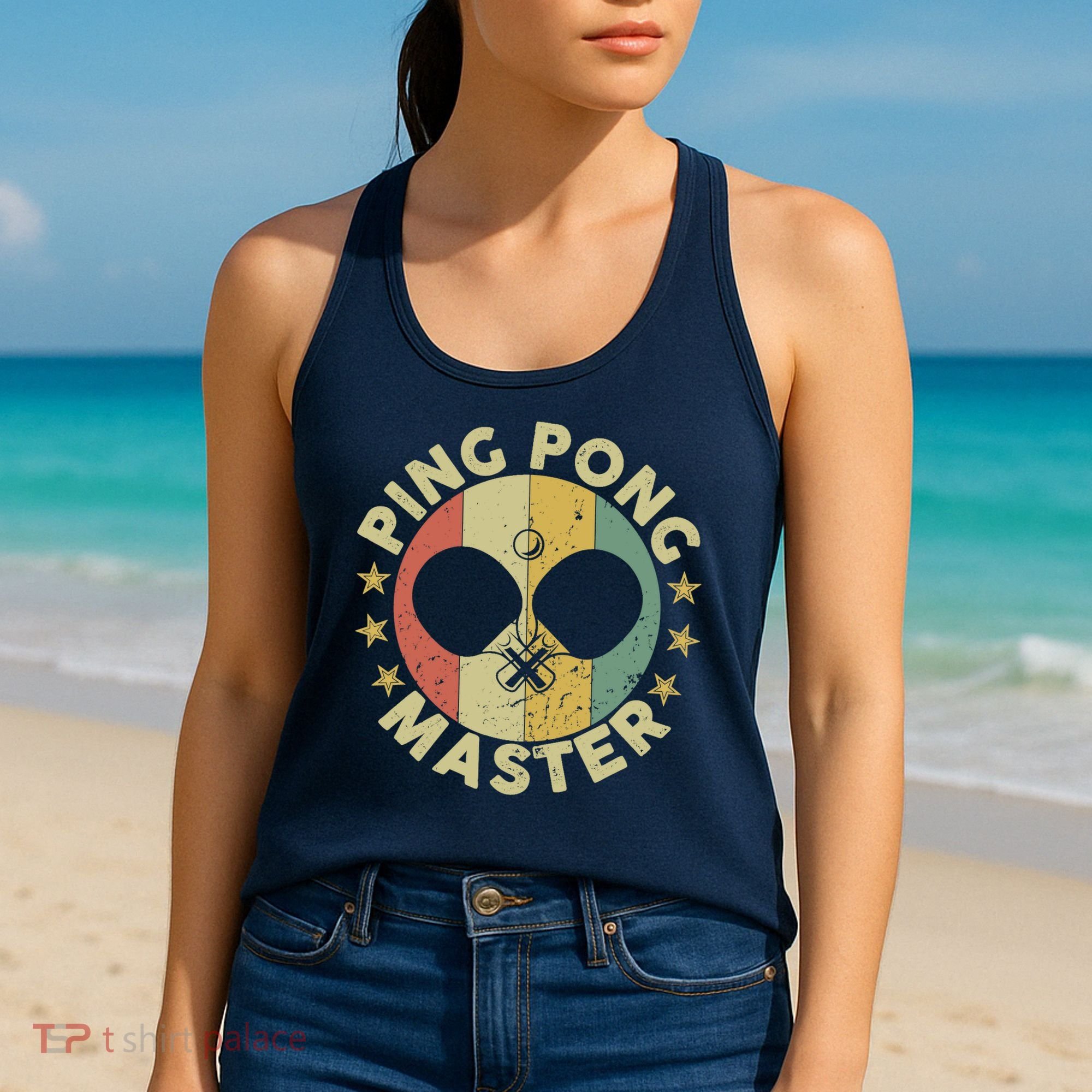 Ping Pong Master Champion Table Tennis Coach Paddle Player Women's Tank Top