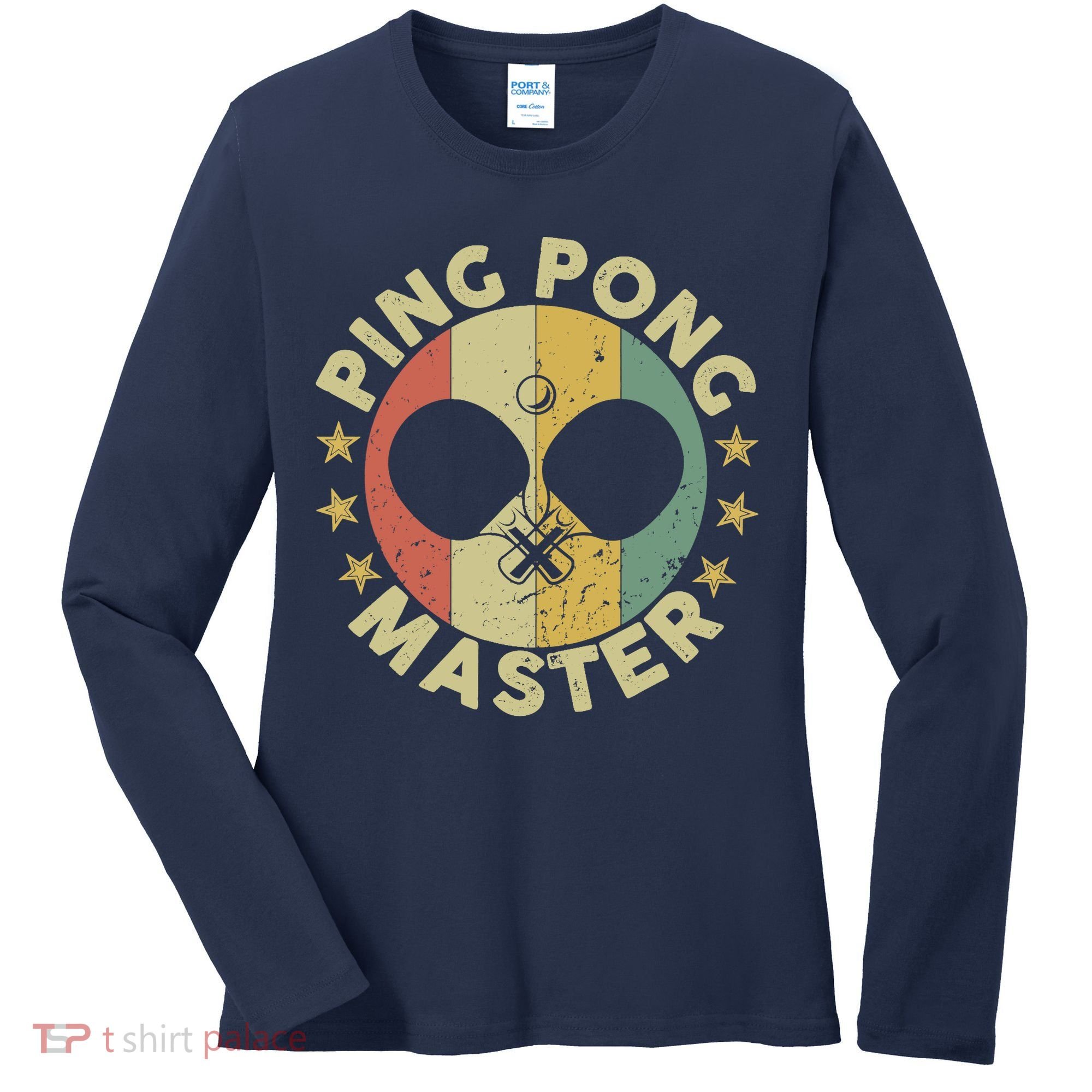 Ping Pong Master Champion Table Tennis Coach Paddle Player Women's Long Sleeve Shirt