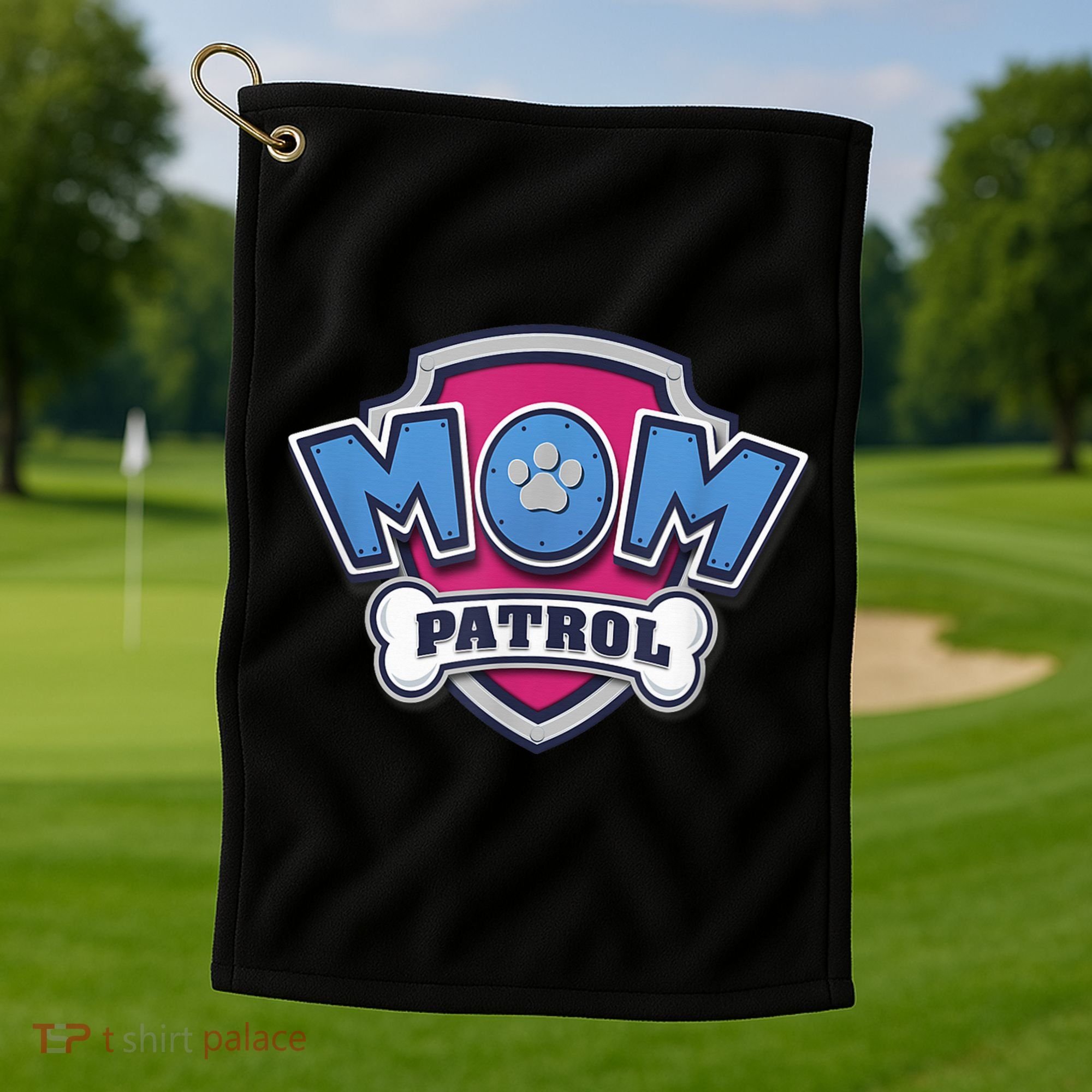  MotherS Day Mom Patrol Badge Golf Towel