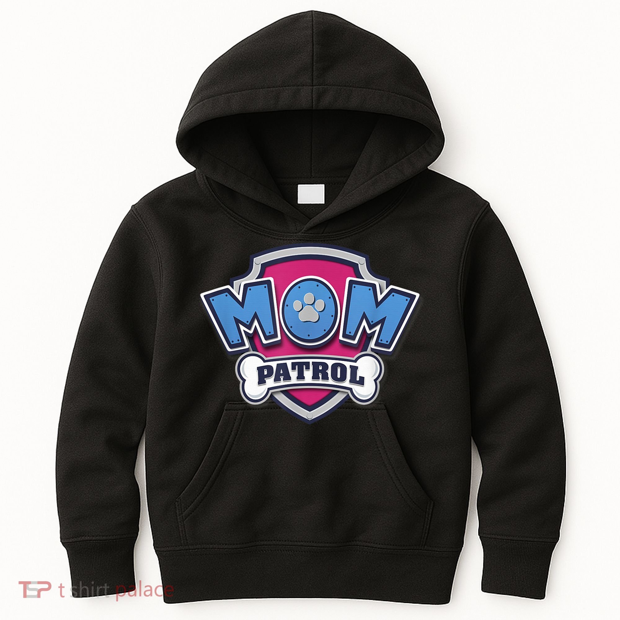  MotherS Day Mom Patrol Badge Kids Hoodie