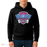  MotherS Day Mom Patrol Badge Kids Hoodie thumb 4