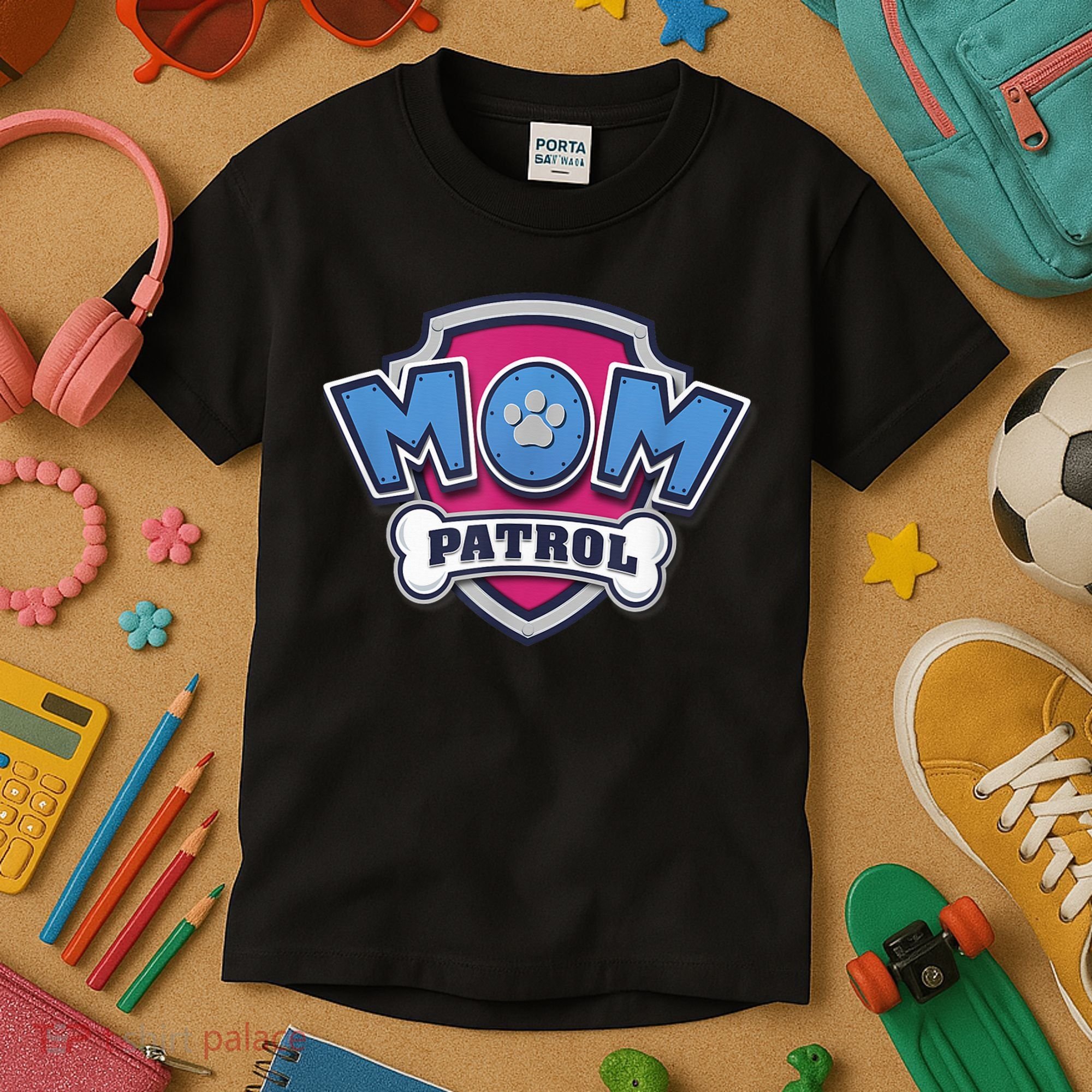 MotherS Day Mom Patrol Badge Kids T-Shirt
