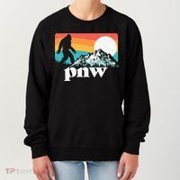 Pnw Pacific Northwest Bigfoot Mountains Retro 80s Graphic Women's Sweatshirt thumb 0