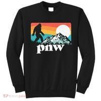 Pnw Pacific Northwest Bigfoot Mountains Retro 80s Graphic Sweatshirt thumb 0