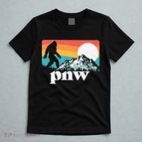 Pnw Pacific Northwest Bigfoot Mountains Retro 80s Graphic T-Shirt thumb 5