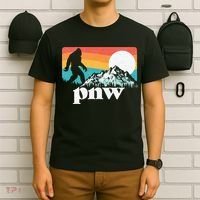 Pnw Pacific Northwest Bigfoot Mountains Retro 80s Graphic T-Shirt thumb 6