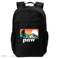 Pnw Pacific Northwest Bigfoot Mountains Retro 80s Graphic Backpack thumb 0