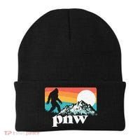 Pnw Pacific Northwest Bigfoot Mountains Retro 80s Graphic Beanie thumb 0
