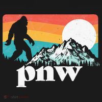 Pnw Pacific Northwest Bigfoot Mountains Retro 80s Graphic Women's Hoodie thumb 2
