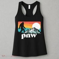 Pnw Pacific Northwest Bigfoot Mountains Retro 80s Graphic Women's Tank Top thumb 3