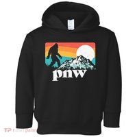 Pnw Pacific Northwest Bigfoot Mountains Retro 80s Graphic Toddler Hoodie thumb 0