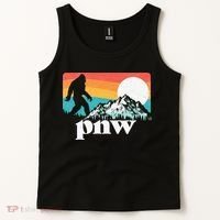 Pnw Pacific Northwest Bigfoot Mountains Retro 80s Graphic Tank Top thumb 2