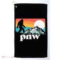 Pnw Pacific Northwest Bigfoot Mountains Retro 80s Graphic Golf Towel thumb 0
