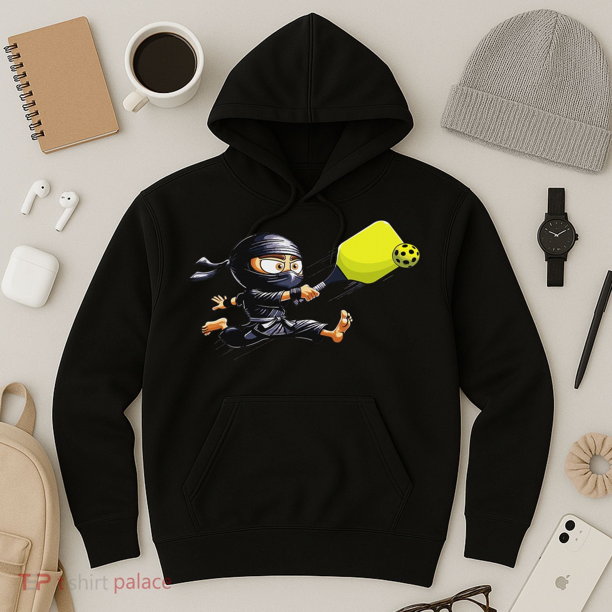 Pickleball Player Ninja Hoodie