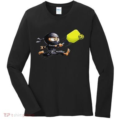 Pickleball Player Ninja Women's Long Sleeve Shirt