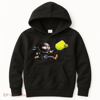 Pickleball Player Ninja Kids Hoodie