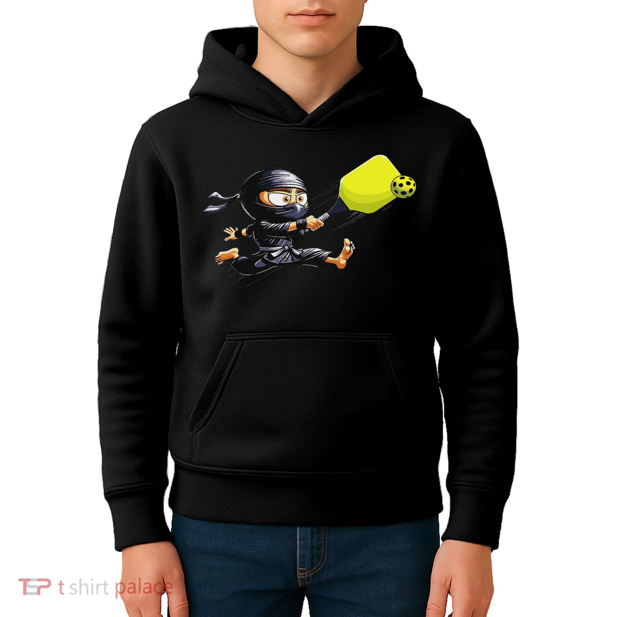 Pickleball Player Ninja Kids Hoodie