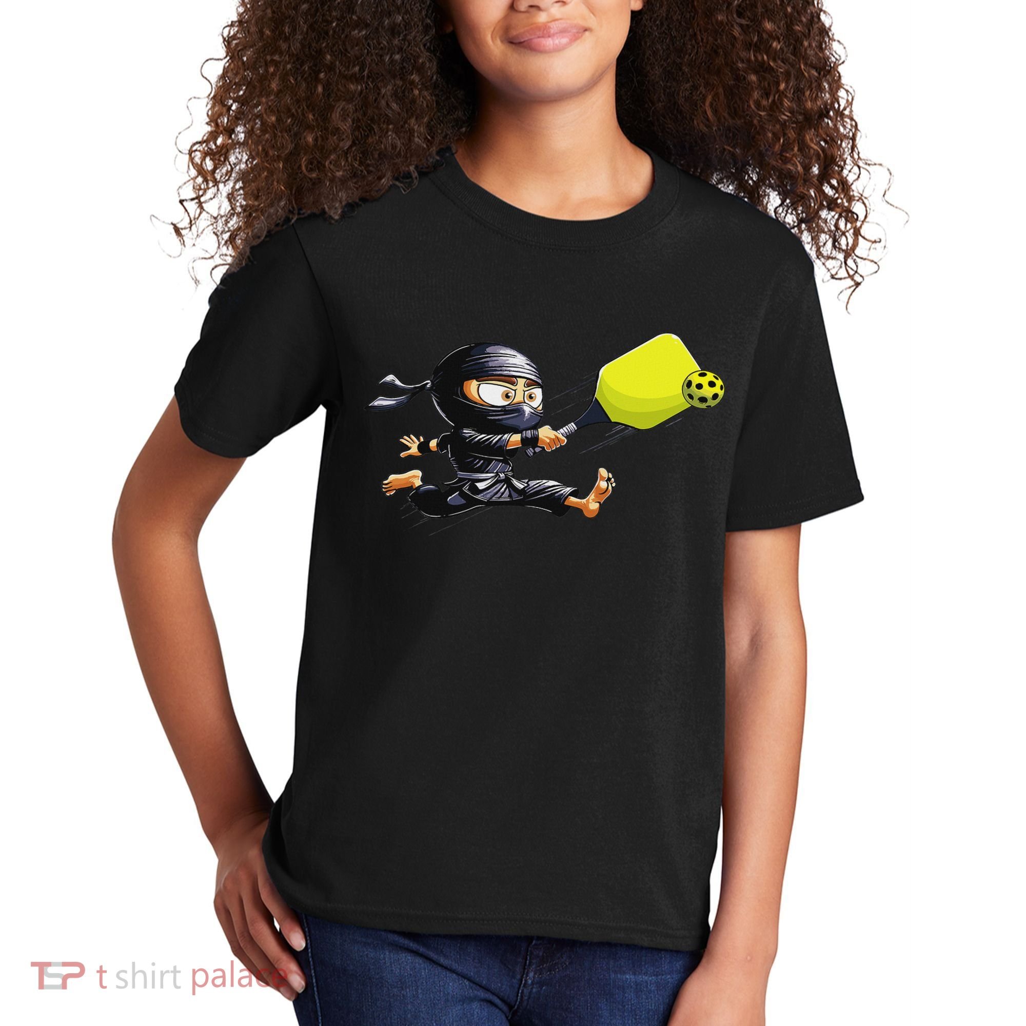 Pickleball Player Ninja Kids T-Shirt