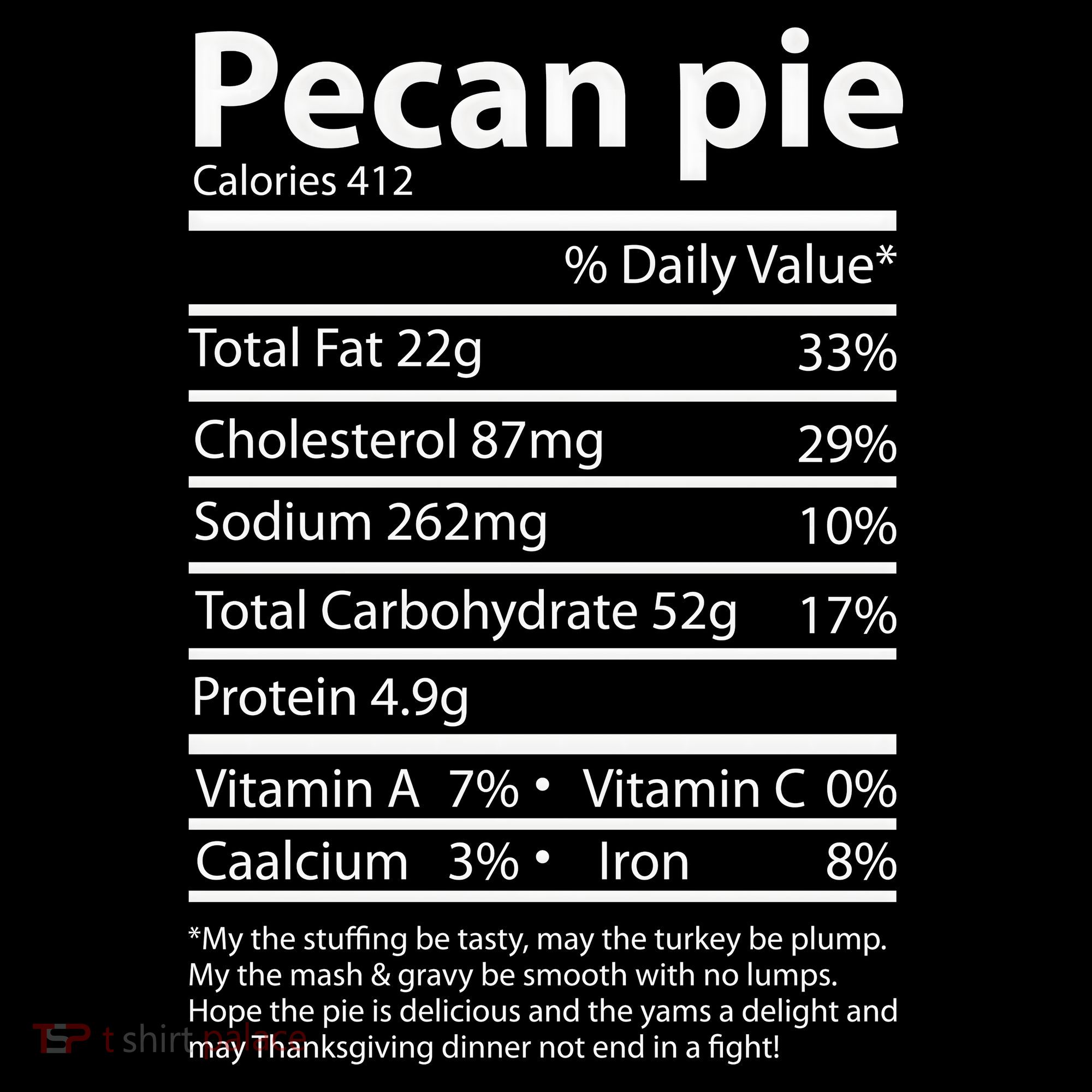Pecan Pie Nutrition Facts Funny Thanksgiving Coffee Mug
