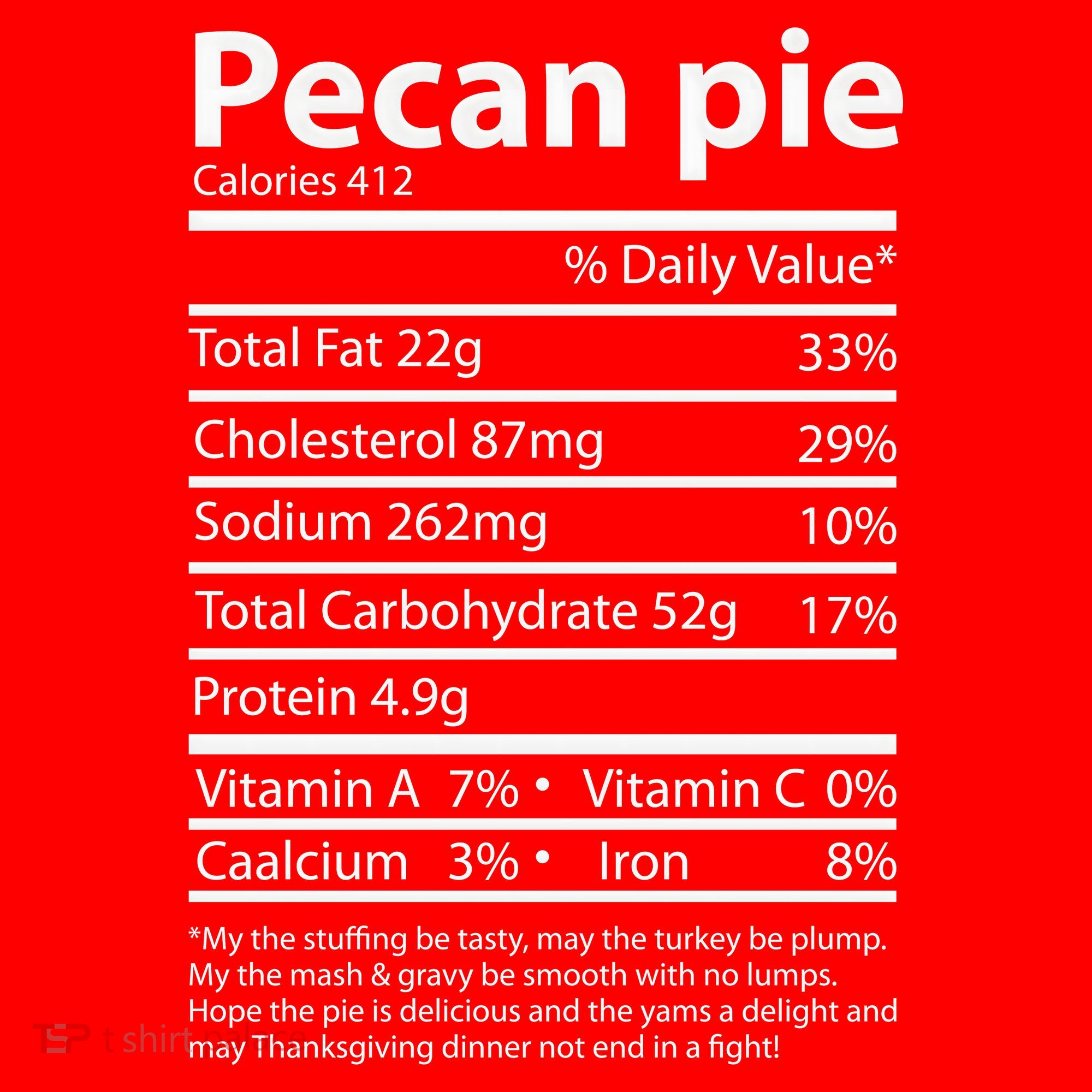 Pecan Pie Nutrition Facts Funny Thanksgiving Santa Hat