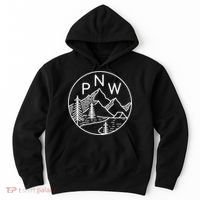 PNW Pacific Northwest Outdoors Trees Mountain Hoodie thumb 0