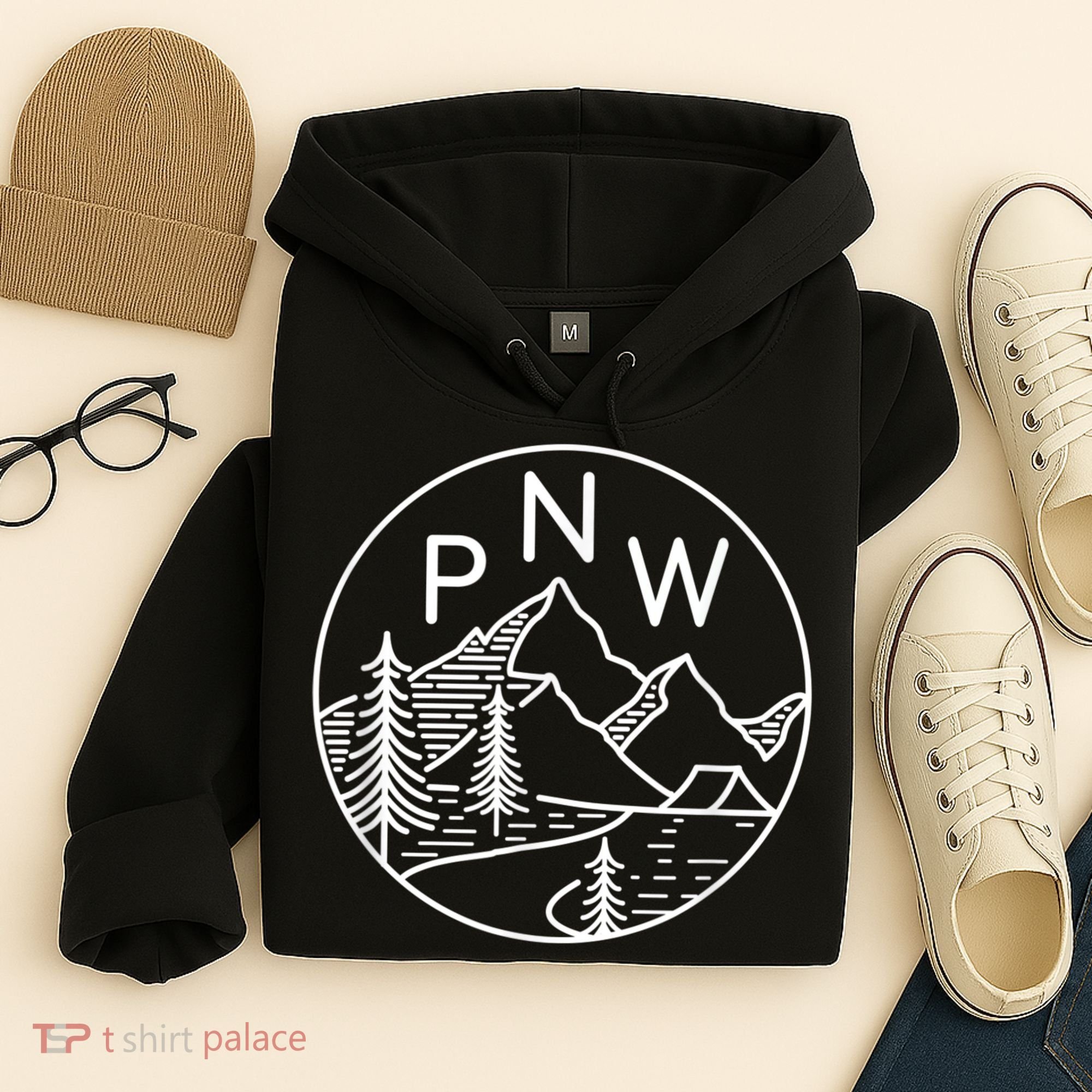 PNW Pacific Northwest Outdoors Trees Mountain Hoodie