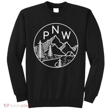 PNW Pacific Northwest Outdoors Trees Mountain Sweatshirt