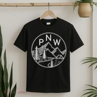 PNW Pacific Northwest Outdoors Trees Mountain T-Shirt thumb 2
