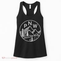 PNW Pacific Northwest Outdoors Trees Mountain Women's Tank Top thumb 0