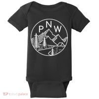 PNW Pacific Northwest Outdoors Trees Mountain Baby Bodysuit thumb 0