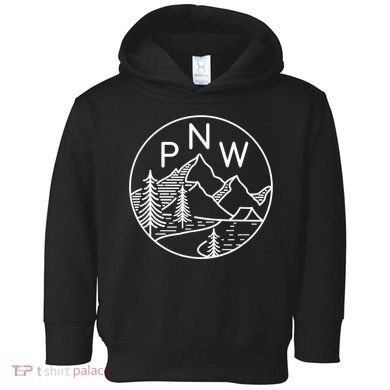PNW Pacific Northwest Outdoors Trees Mountain Toddler Hoodie