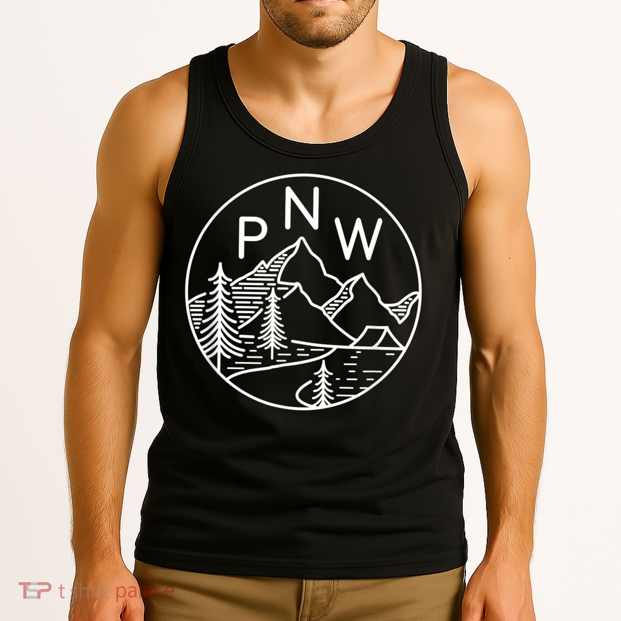 PNW Pacific Northwest Outdoors Trees Mountain Tank Top