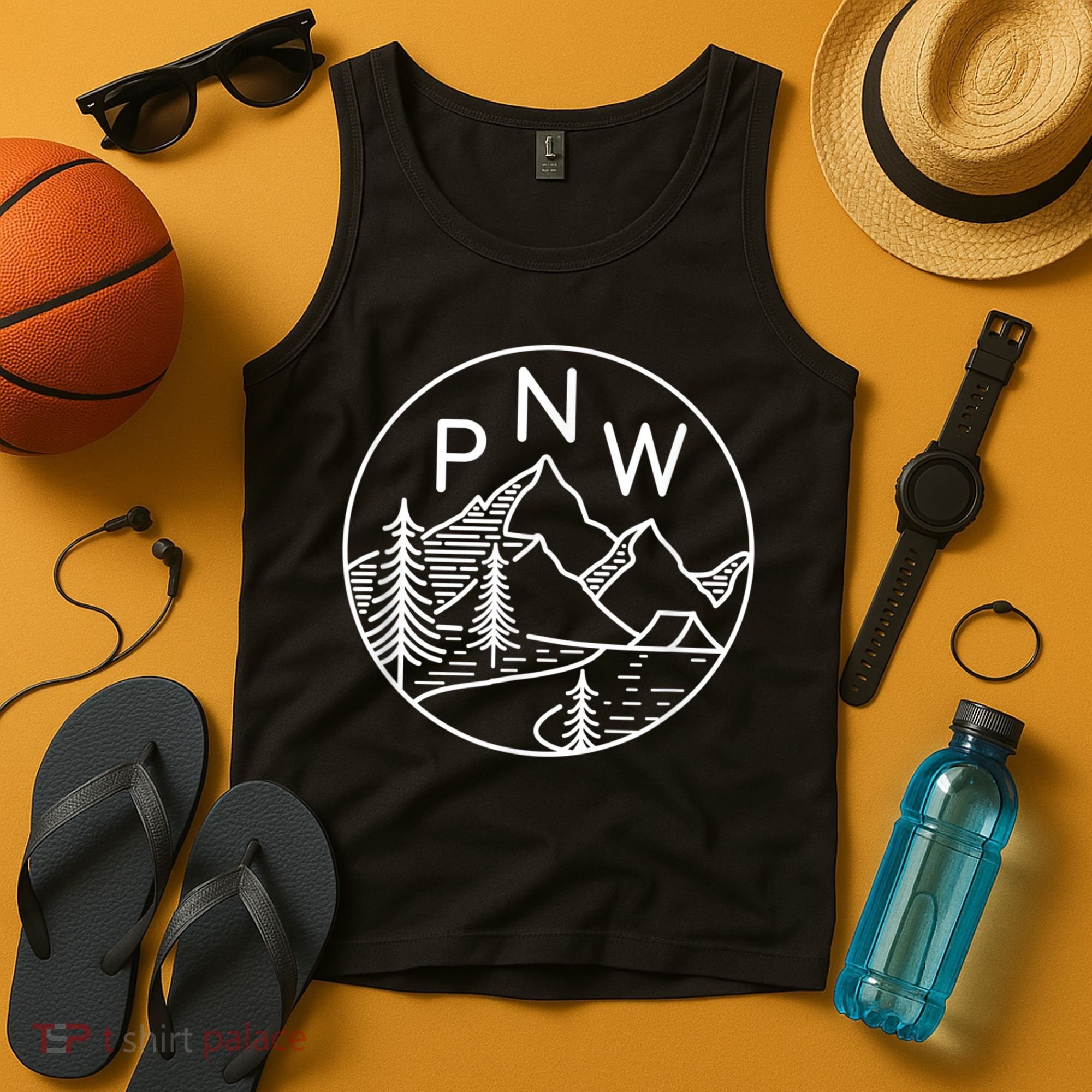 PNW Pacific Northwest Outdoors Trees Mountain Tank Top